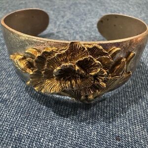 Pewter & brass birthday cuff bracelet